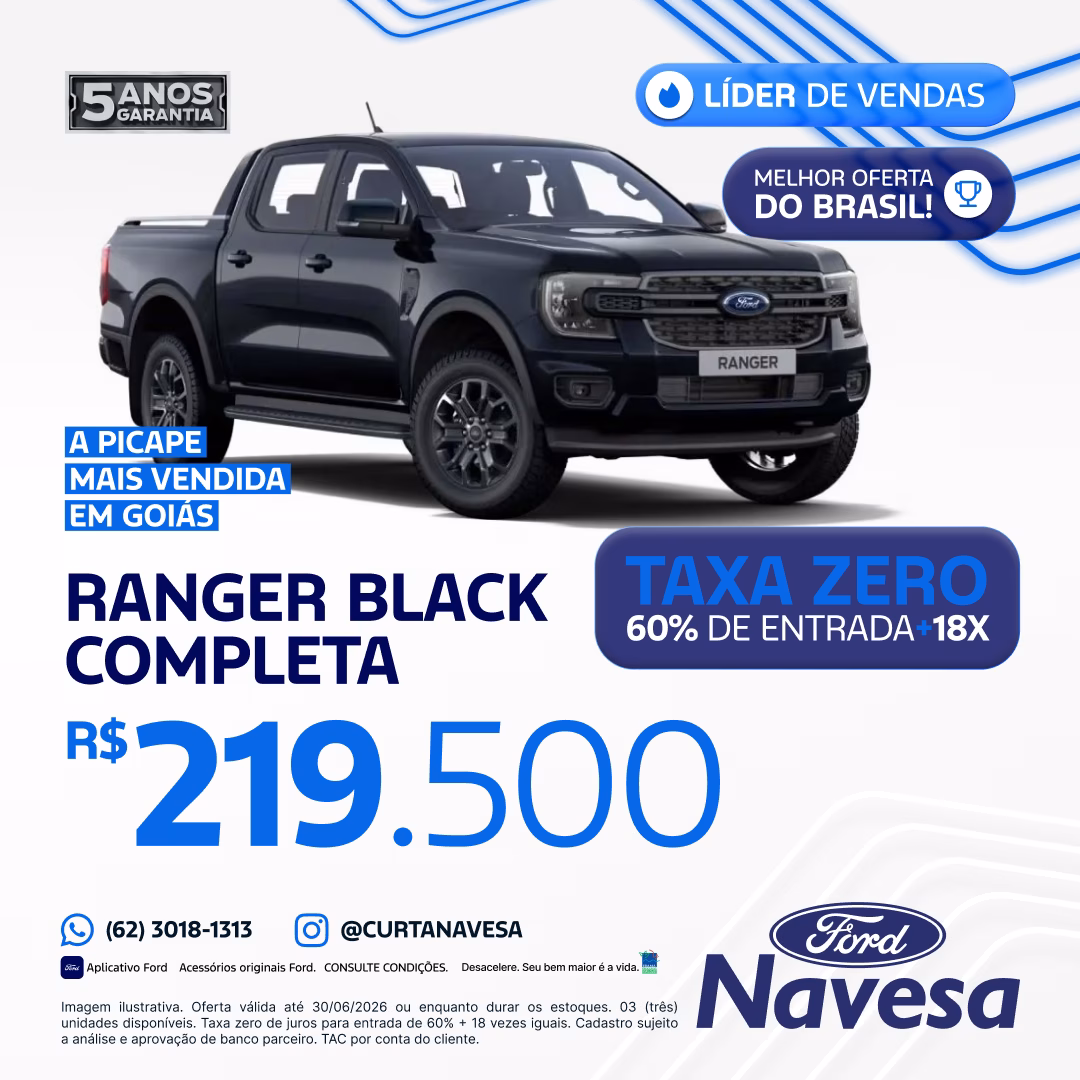 Ford Ranger Black 2.0 Turbo Diesel Por apenas R$ 219.500